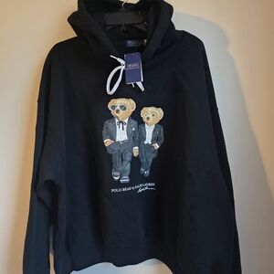 Ralph & Ricky Polo by Ralph Lauren Black Hoodie with Bear Graphic